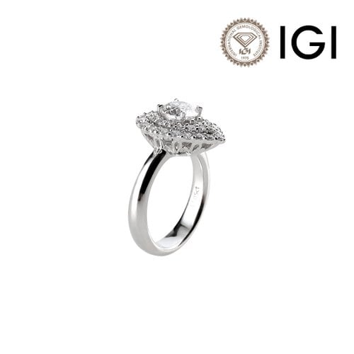 IGI 1.05ct E VVS2 랩다이아몬드 1캐럿 두줄 물방울 링