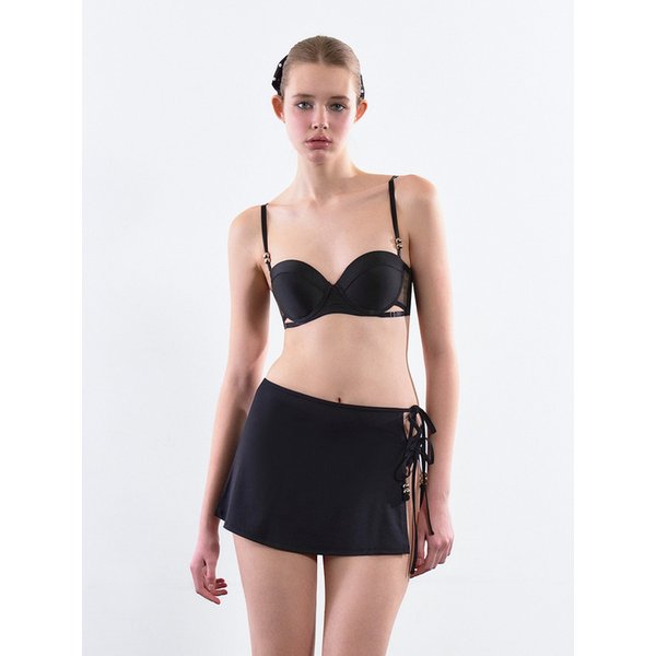더블 빅볼 랩 스커트 커버업 (Black)