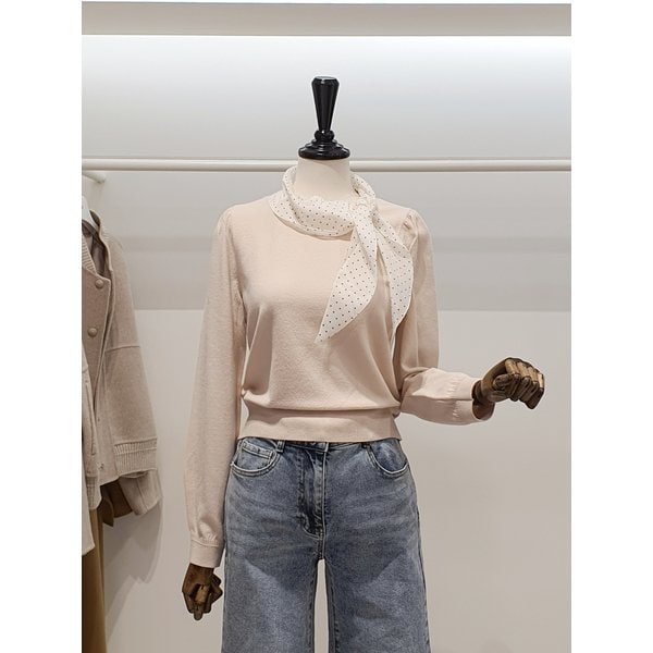 [파주점] 쥬크 탈착 도트스카프 니트 풀오버​ V261KSK904