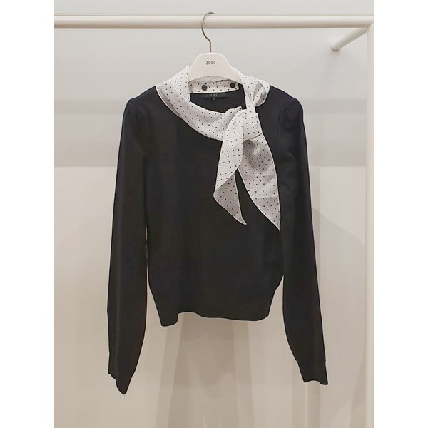 [파주점] 쥬크 탈착 도트스카프 니트 풀오버​ V261KSK904