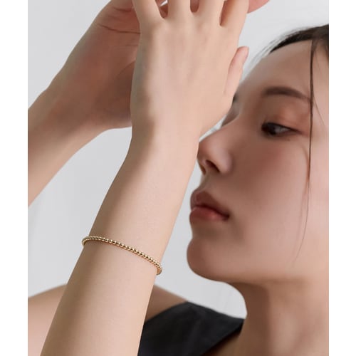 데일리 3mm 볼 14K 골드 팔찌 LWB25015G