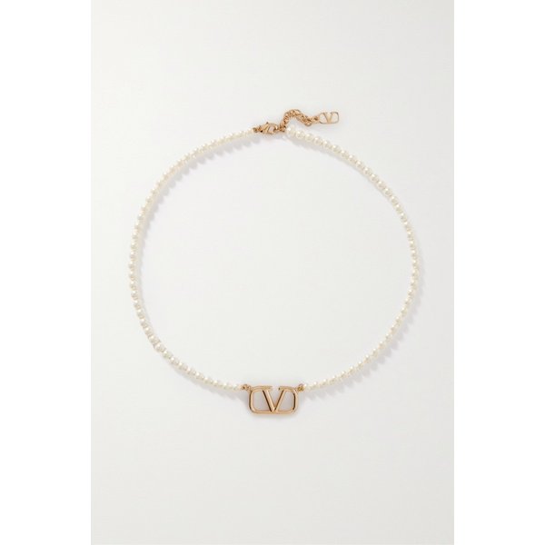 브이로고 골드 톤 인조 진주 네크리스 1647597320672048