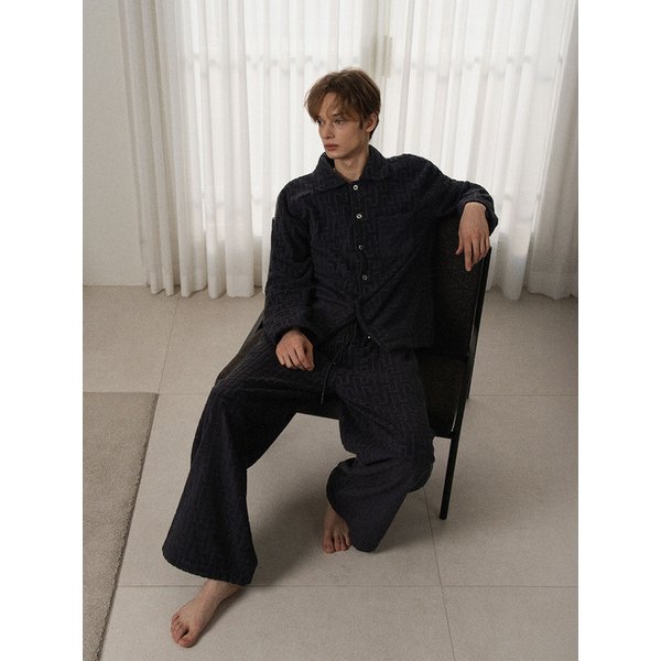 시그니처 블랙 수피마 테리 파자마 팬츠