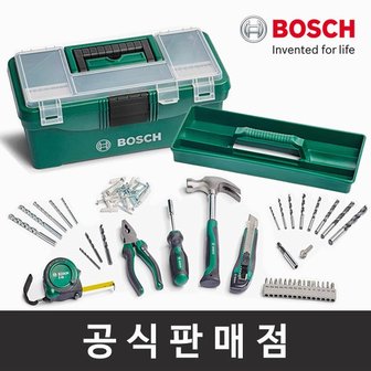 보쉬 정품 73pc DIY 스타터 박스 공구박스 핸드툴세트 수공구 플라이어 줄자 비트세트