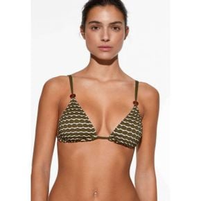 4765247 OYSHO OPENWORK - Bikini top khaki