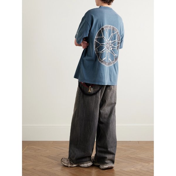 람보르기니 오버사이즈 프린트 코튼 저지 티셔츠 46376663162909072