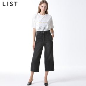 [리스트(LIST)] 와이드 크롭 데님 팬츠 (택가격 178000원)