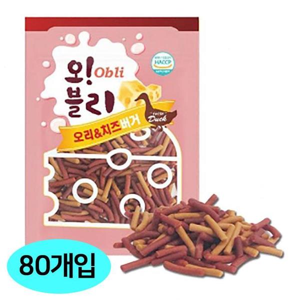 오블리 오리 치즈버거 (100g x 80개입) (1박스) (강아지 간식)(1)