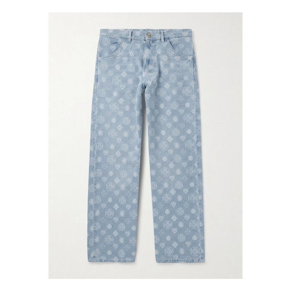 카사블랑카 로고 자수 스트레이트 진 블루 46376663162876055