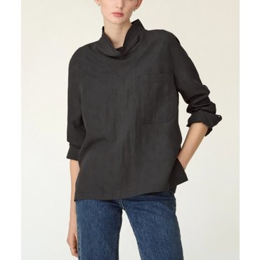 DKNY 하이넥 포켓 블라우스 (DW2F1WBL101L)