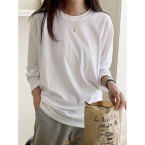 시그니처 루즈핏 무지 긴팔티셔츠 FG1LT007_P404457520