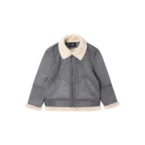 23FW 남성 베이직 에코레더 스웨이드 무스탕 (GREY)