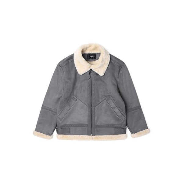 남성 베이직 레더 스웨이드 무스탕 (GREY)