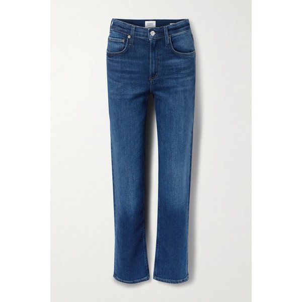 델피나 미드라이즈 배럴 레그 진 다크 데님 46376663162940663