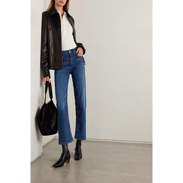 델피나 미드라이즈 배럴 레그 진 다크 데님 46376663162940663