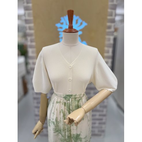 레코브 LK 퍼프소매 리브드 가디건(LK41E8KC013X)