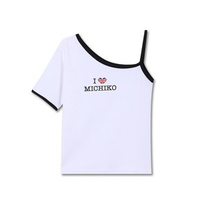 HEART UNION JACK UNBALANCE TOP WHITE