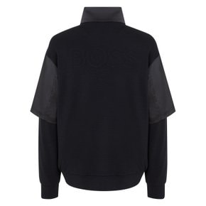 [BOSS GOLF] 남성 골프 모노그램 우븐 쿼터 집업 티셔츠 블랙(BHFTM1307-21)