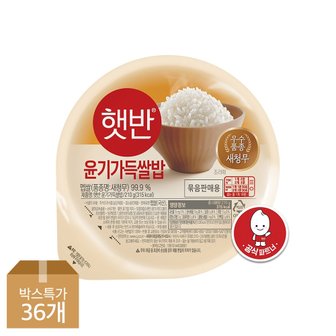  CJ 햇반 윤기가득쌀밥 210g x36개