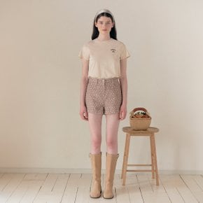 FLOWER HALF PANTS BROWN