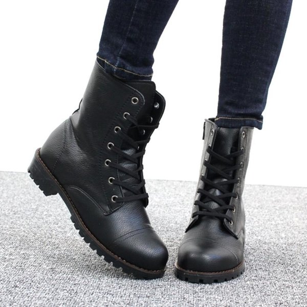 [옷자락] 여성 미들 심플 시크 캐주얼 앵클 워커