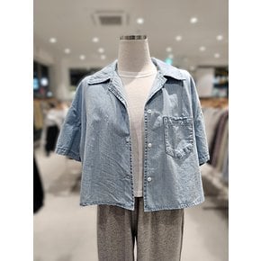 [여주점] 오픈카라 데님 크랍셔츠 (AR2DB565)