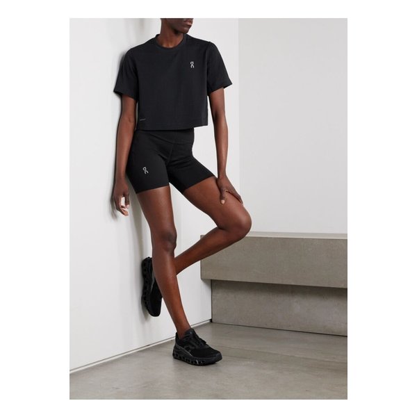 러닝 트레인 크롭  저지 티셔츠 블랙 1647597360131918