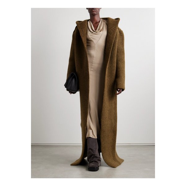 후드 브러시드 니트 코트 브라운 1647597343194151