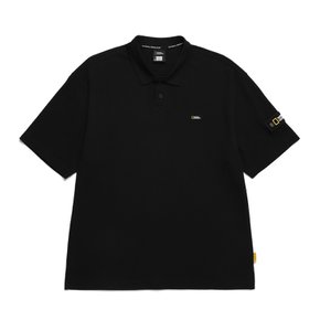 N242UPL901 오버핏 반팔 피케 티셔츠 CARBON BLACK
