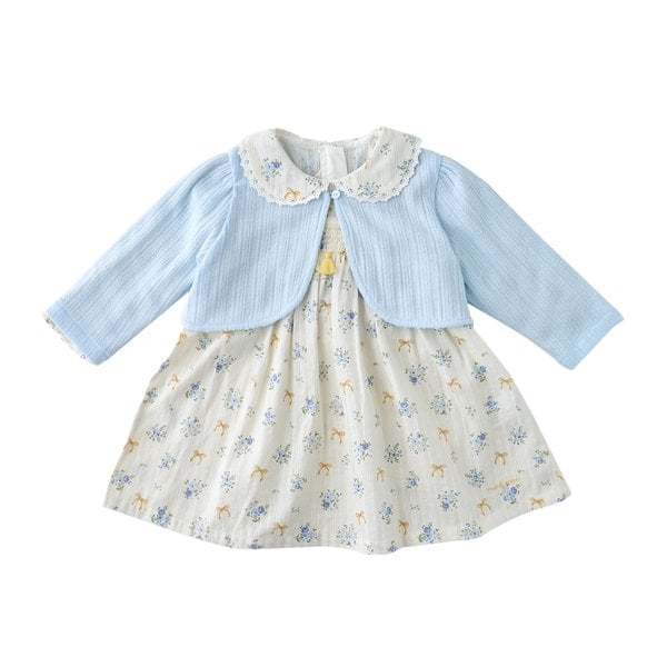 [여주점] [오프라벨 여주점] 밍크뮤 (BL) 리본플라워SET드레스 (35112-400-02)