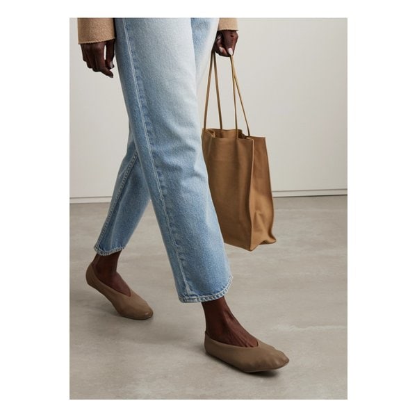 스텔라 가죽 발레리나 플랫 브라운 1647597359099121