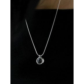 stem stone necklace-L-silver