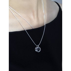 stem stone necklace-L-silver