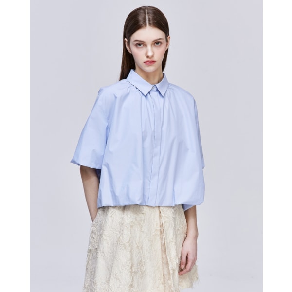 [파주점] [송지오우먼]송지오 벌룬 셔링 하프 셔츠 스카이 블루 WH3SH303SB