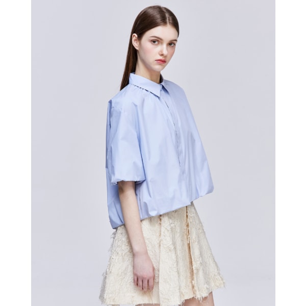 [파주점] [송지오우먼]송지오 벌룬 셔링 하프 셔츠 스카이 블루 WH3SH303SB