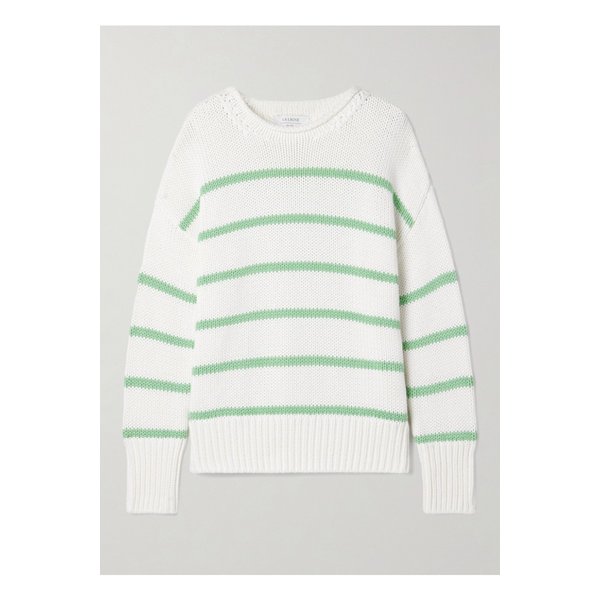 라 리뉴 마리나 스트라이프 코튼 스웨터 아이보리 46376663162851533