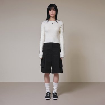 레이브 Cargo Bermuda Pants in Black VW4SL141-10