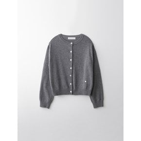 Camel round cardigan (Dark grey)