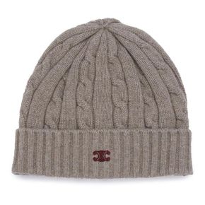 셀린느 CABLE-KNIT TRIOMPHE CAP IN CASHMERE (2AD5I362W 18LT) (케이블 니트 트리옹프