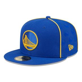 [해외] 1005475 뉴에라 모자 NBA 골든스테이트 워리어스 Piped Flocked 59Fifty Fitted Hat Roya