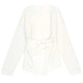 베이스레인지  FSHL RIB 000 OFF WHITE 여자 랩 긴팔티셔츠 오버사이즈핏..