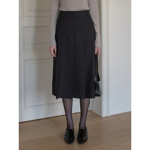 뮤즈 플리츠 스커트 차콜 J1841