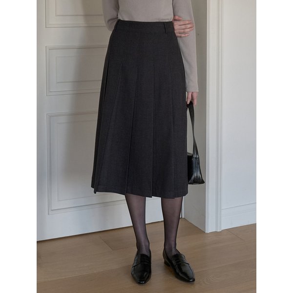 뮤즈 플리츠 스커트 차콜 J1841