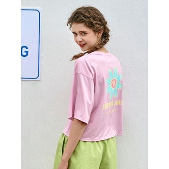 레이지비 쿨링 라이트 크롭 반팔 여성 래쉬가드 핑크