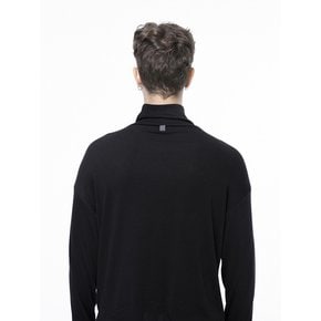 Spandex Finger-warmer Turtleneck - Black /M243TP04BK