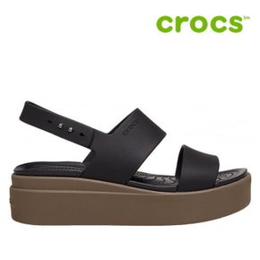 [세일] 크록스 샌들 /46- 206453-07H / Womens Crocs Brooklyn Low Wedge Black Mushroom