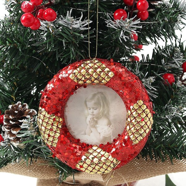 루비레드  트리 오너먼트 2p세트(원형액자)