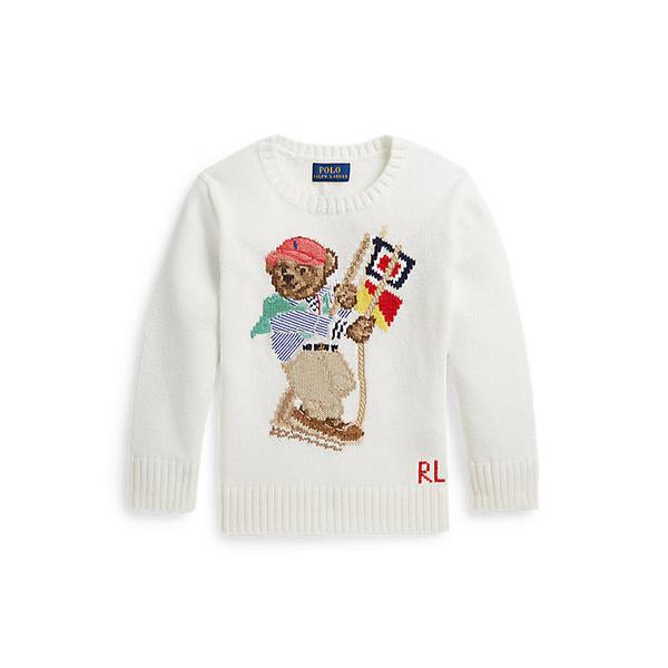 폴로 키즈 남아 2-7세 폴로 베어 코튼 스웨터(CWPOSWEB6820714100)