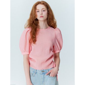 오프닝선샤인 Crinkle string blouse_Coral Pink