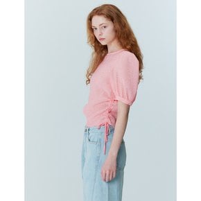 Crinkle string blouse_Coral Pink